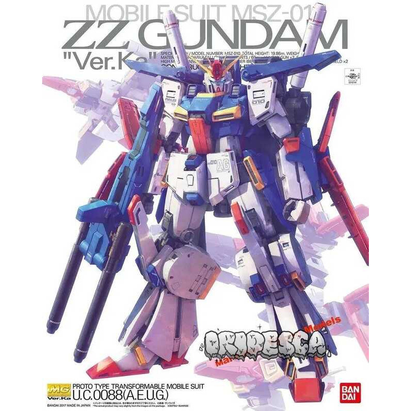 BANDAI 1/100 MG ZZ Gundam Ver. Figure Ka