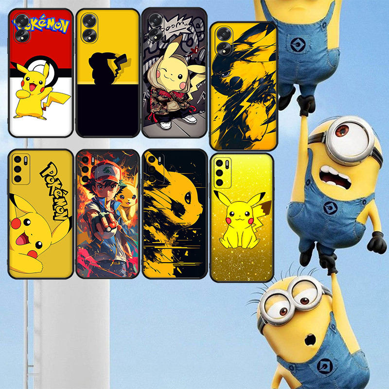 Ốp điện thoại Samsung F06 16 56 M06 15 16 20 30 35 55 31 51 Pikachu màu đen mềm