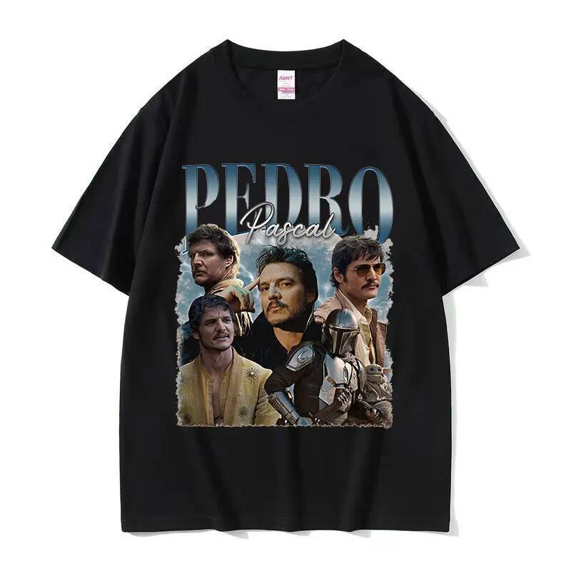 Áo Thun Nam Retro Họa Tiết Pedro Pascal, Made from Cotton, Phù Hợp Mặc Hàng Ngày Và Mùa Hè