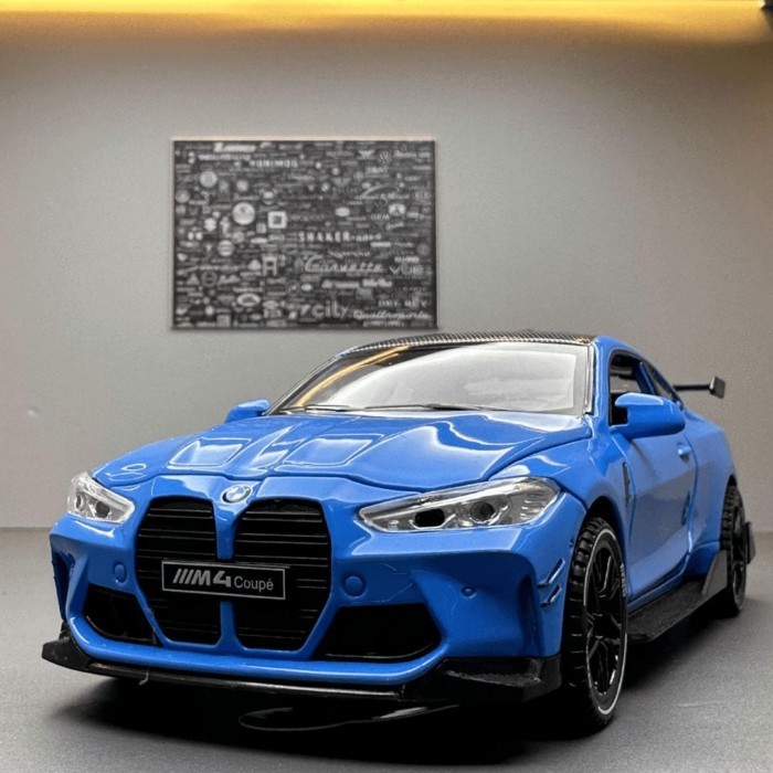BMW-M4 mô phỏng mô hình xe hơi hợp kim kéo giảm xóc hợp thời trang bộ sưu tập đồ trang trí mô hình