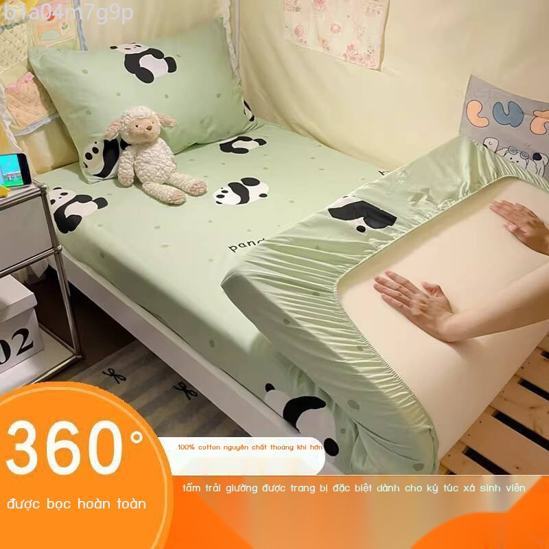 [ 𝐇𝐎𝐓 𝐃𝐄𝐀𝐋] Ga cotton nguyên chất dùng cho ký túc xá đại học, tấm bảo vệ nệm đơn 90x190, ga