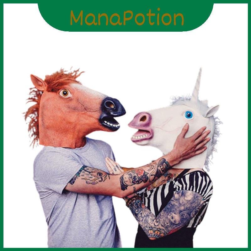 Đầu ngựa vẽ tay kỳ lân Halloween cho mặt nạ Cosplay