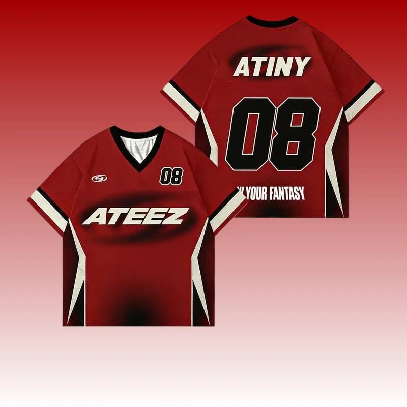 ATEEZ In Your Fantasy Tour Áo Bóng Đá Kpop Album Nam Nữ Tay Ngắn Cổ Tròn Áo Đi Biển Lướt Sóng