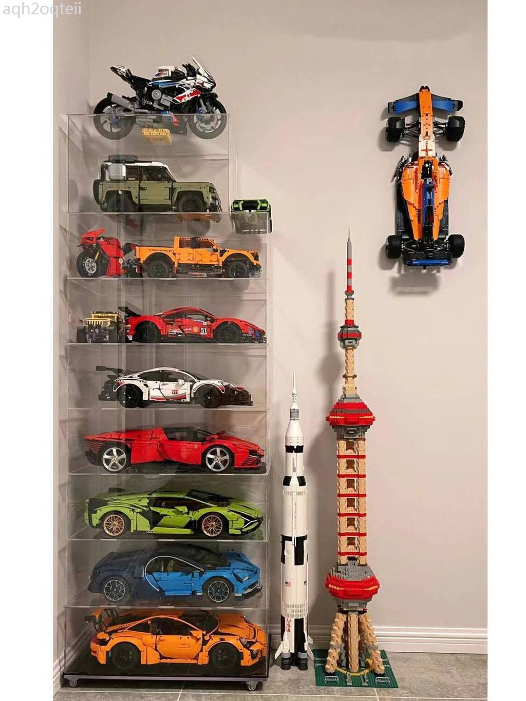 (HÀNG HOT) Hộp trưng bày acrylic 42096 tương thích với hình LEGO Porsche 911 RSR, hộp lưu trữ chống