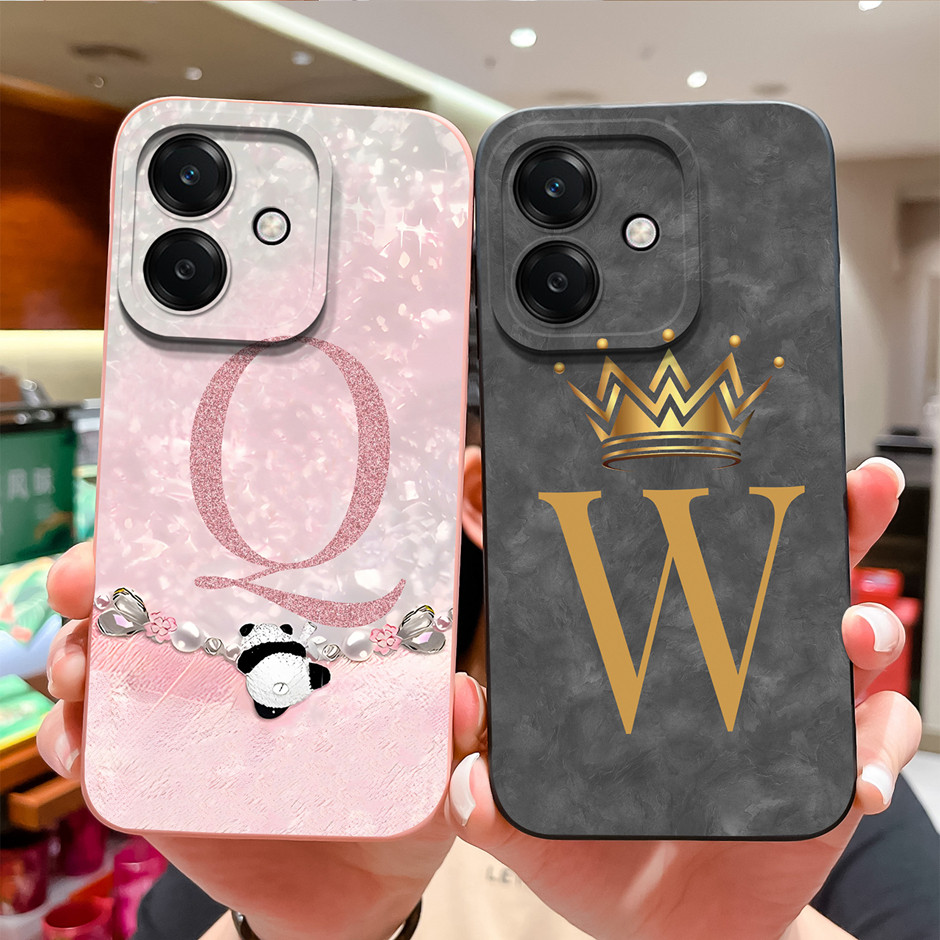 Ốp Silicon Mềm Cho Oppo A3i (Trung Quốc) 5G Họa Tiết Gấu Trúc Hoạt Hình Dễ Thương 26 Chữ Cặp Đôi Vỏ 