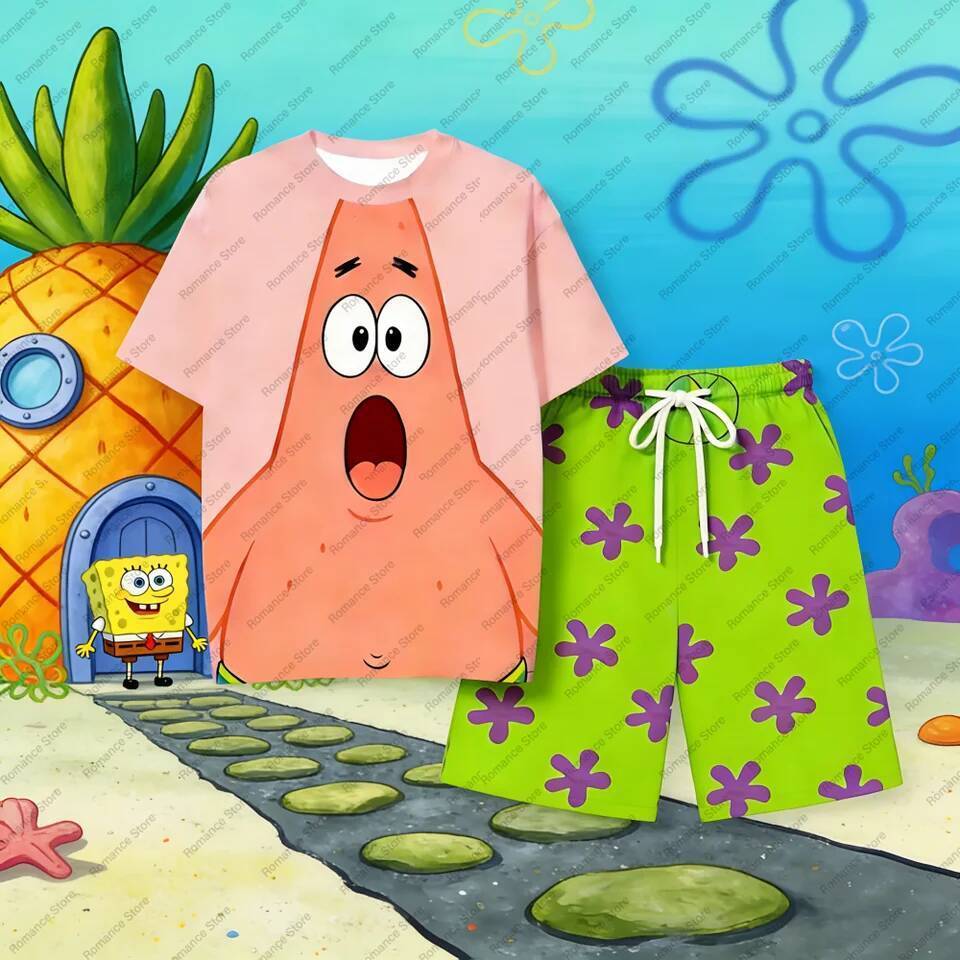 Bộ Trang Phục Patrick Star và SpongeBob Style Y2K, Phù Hợp with Áo Thun Nam Nữ