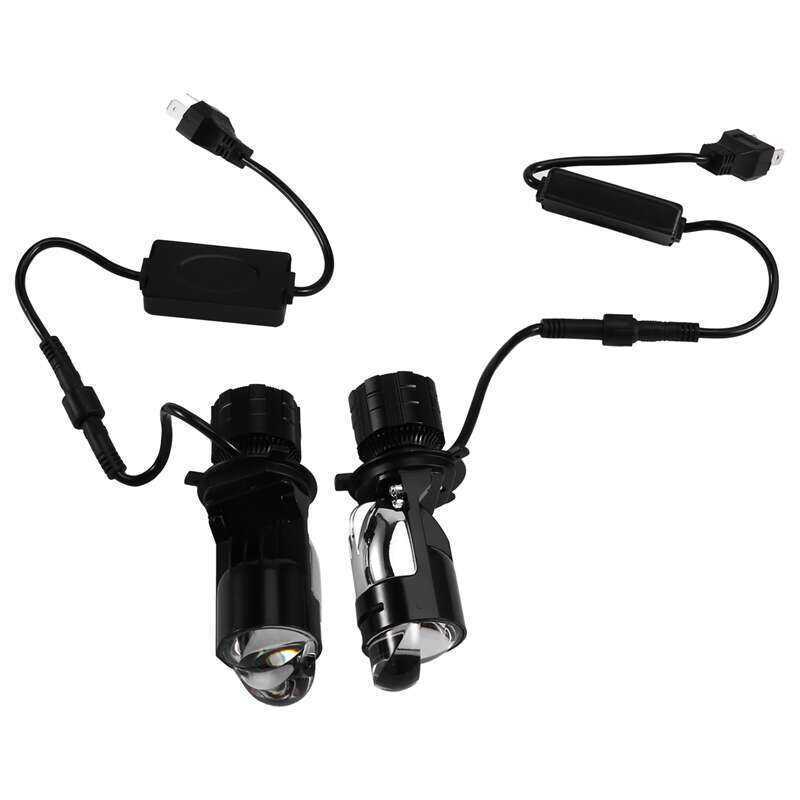 Đèn H4 Ống Kính A82 Đèn Pha LED Mini HIB2 Bóng Đèn Máy Chiếu Kép Ô Tô Xe Máy Tự Động Pro Zone