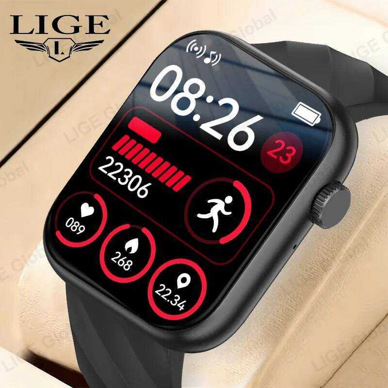 Đồng hồ thông minh LIGE với Dynamic Island, hỗ trợ gọi thoại, màn hình HD 1.83 inch, chống nước IP68