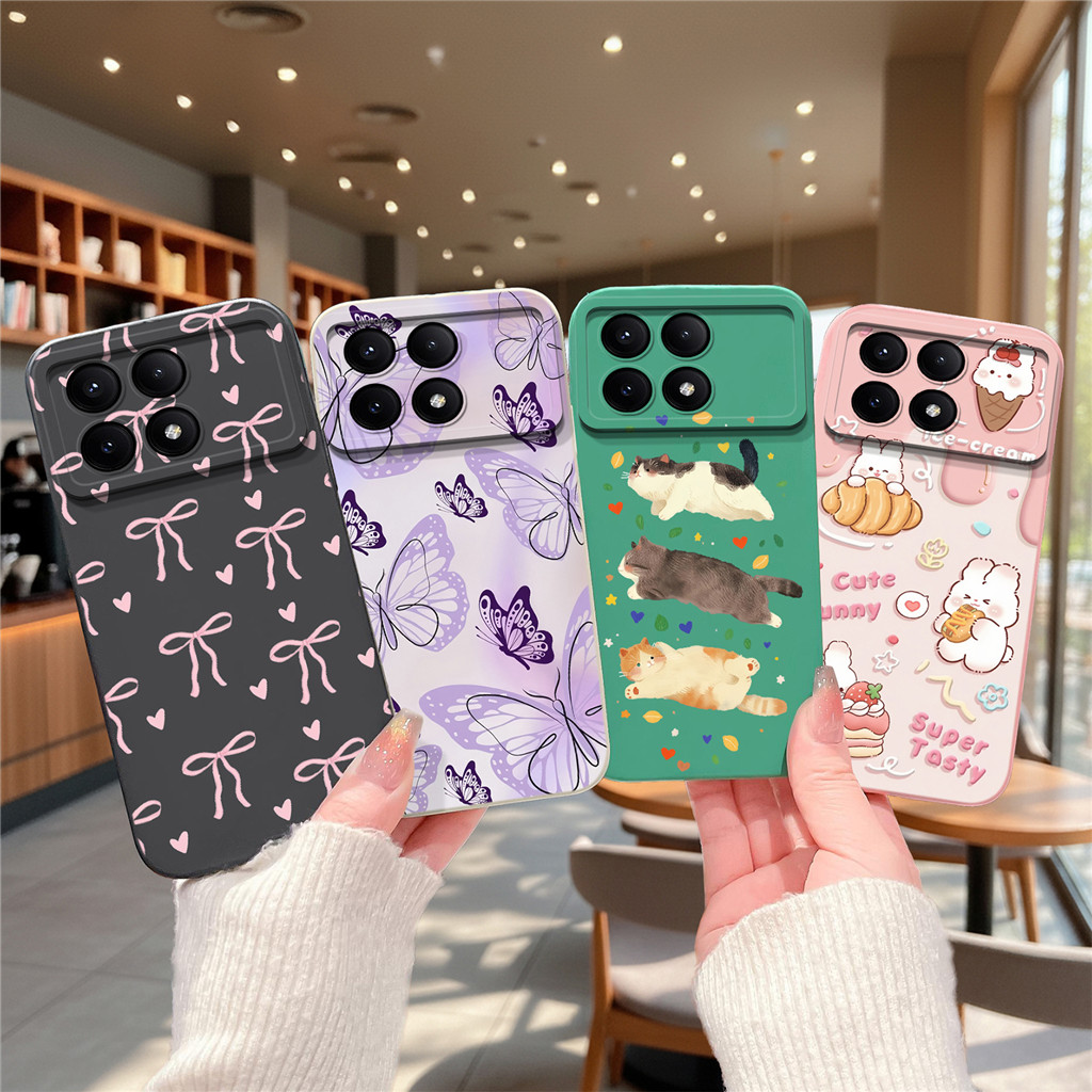Ốp Nơ Mèo Đáng Yêu Cho Xiaomi Redmi K70 K70 Pro K70E K70 Ultra Ốp Lưng Lỏng Mềm Bảo Vệ Túi Điện Thoạ
