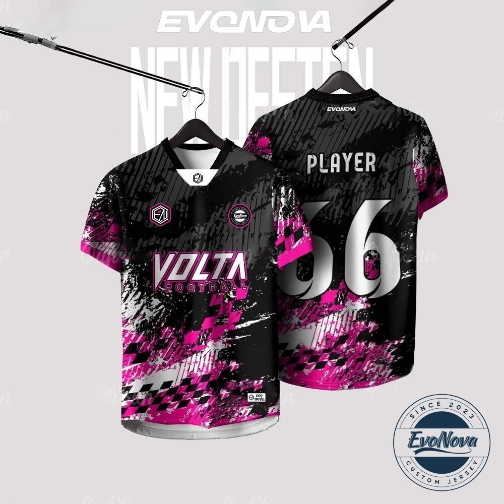 [Tùy chỉnh miễn phí] VOLTA Futsal Football Baju NFL Jersey Tên tùy chỉnh Áo thun thể thao Lelaki Lướ