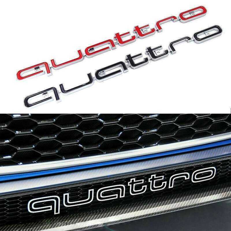 LAIFU Quattro Logo Biểu Tượng Huy Hiệu 3D Dán ABS Lưới Tản Nhiệt Phía Trước Viền Dưới Cho Xe Audi A4