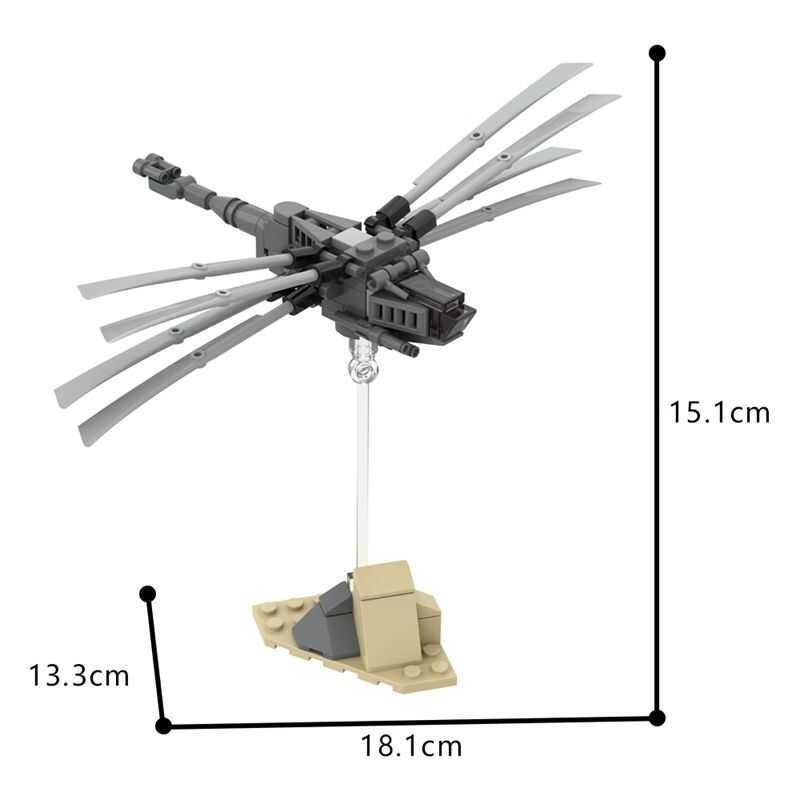 MOC Movie Dune Sand Glider Aircraft Vehicle Mini Plane Scene Assembly Model Building Block Toy 1471 