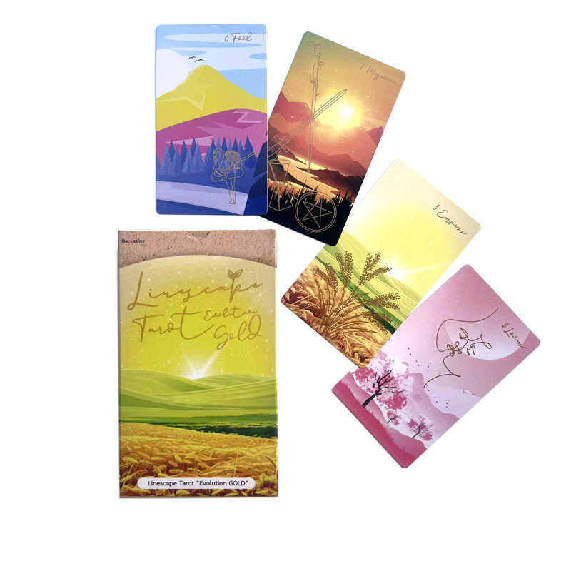 12x7cm Phong Cảnh Dòng Tarot Linescape Tarot Evo Gold Card Board Game