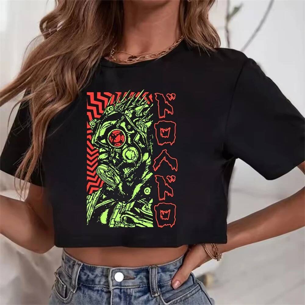 Dorohedoro crop top shoujo gothic cảnh dễ thương goth áo thun kawaii baddie manga dạo phố
