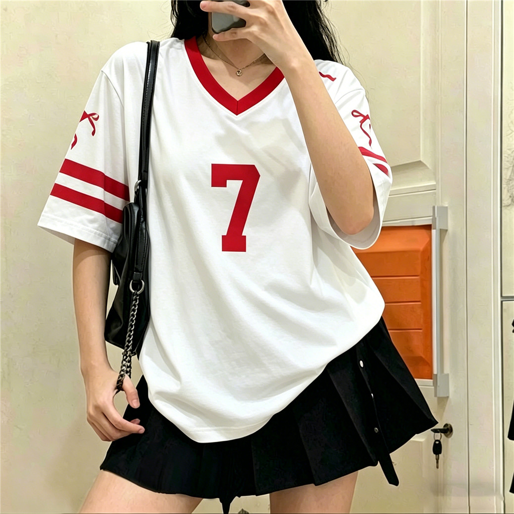 (Tên và số tùy chỉnh miễn phí) 2026 Jersey Coquette Style Miếng dán vai Áo thun ngắn tay nữ mùa hè Á