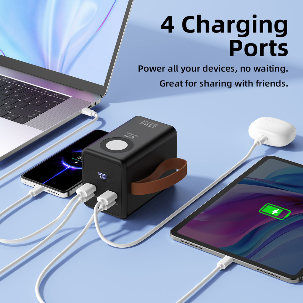Sạc Dự Phòng 50000mAh GOOJODOQ Sạc Nhanh 65W,4 Cổng (2 Type-C + 2 USB-A),Đèn Pin SOS,Bảo Vệ Đa Chiều | BigBuy360 - bigbuy360.vn