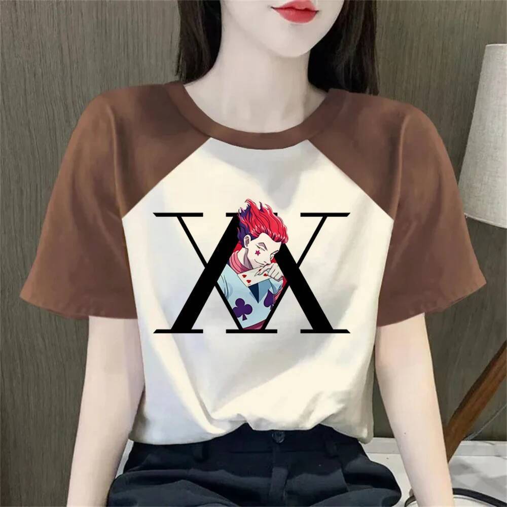 Hunter x Hunter top tees nữ jojifuku ngộ nghĩnh kawaii dạo phố áo sơ mi manga meme baddie harajuku g