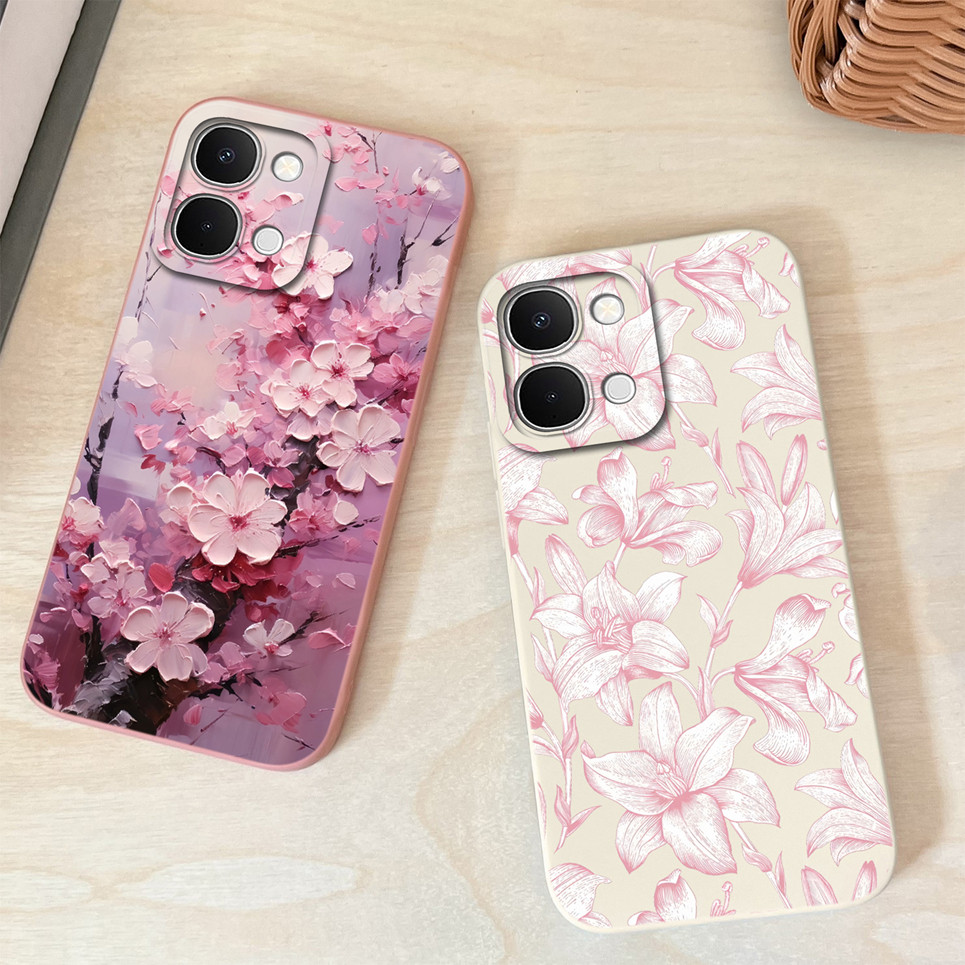 Ốp điện thoại Cho Vivo IQOO Z11x Z10x 5G Dreamy Hoa Phong Cách Biển Mềm Silicon Lỏng Bảo Vệ Ống Kính