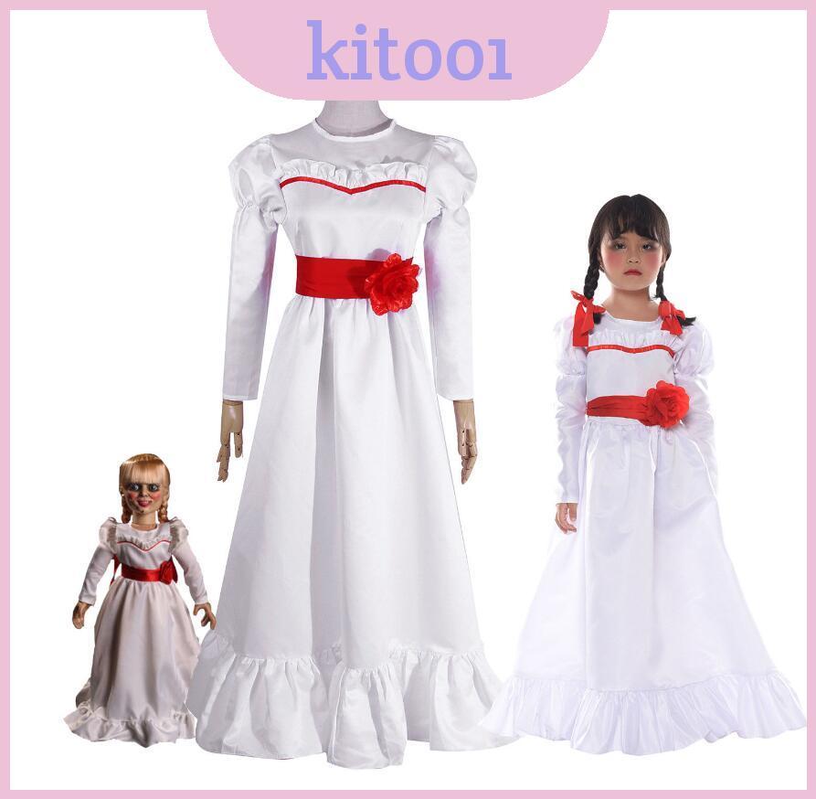 Đầm trắng búp bê kinh dị Halloween Enchanting Annabelle Creation cho bé gái và người lớn