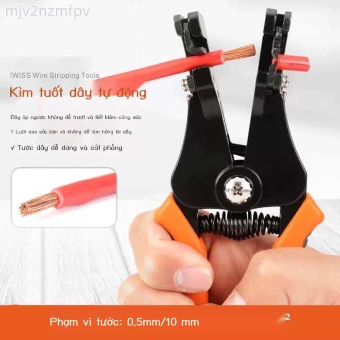 [Mẫu mới] Kìm bóc vỏ dây cáp tự động Washi Tools IWS-10mm2