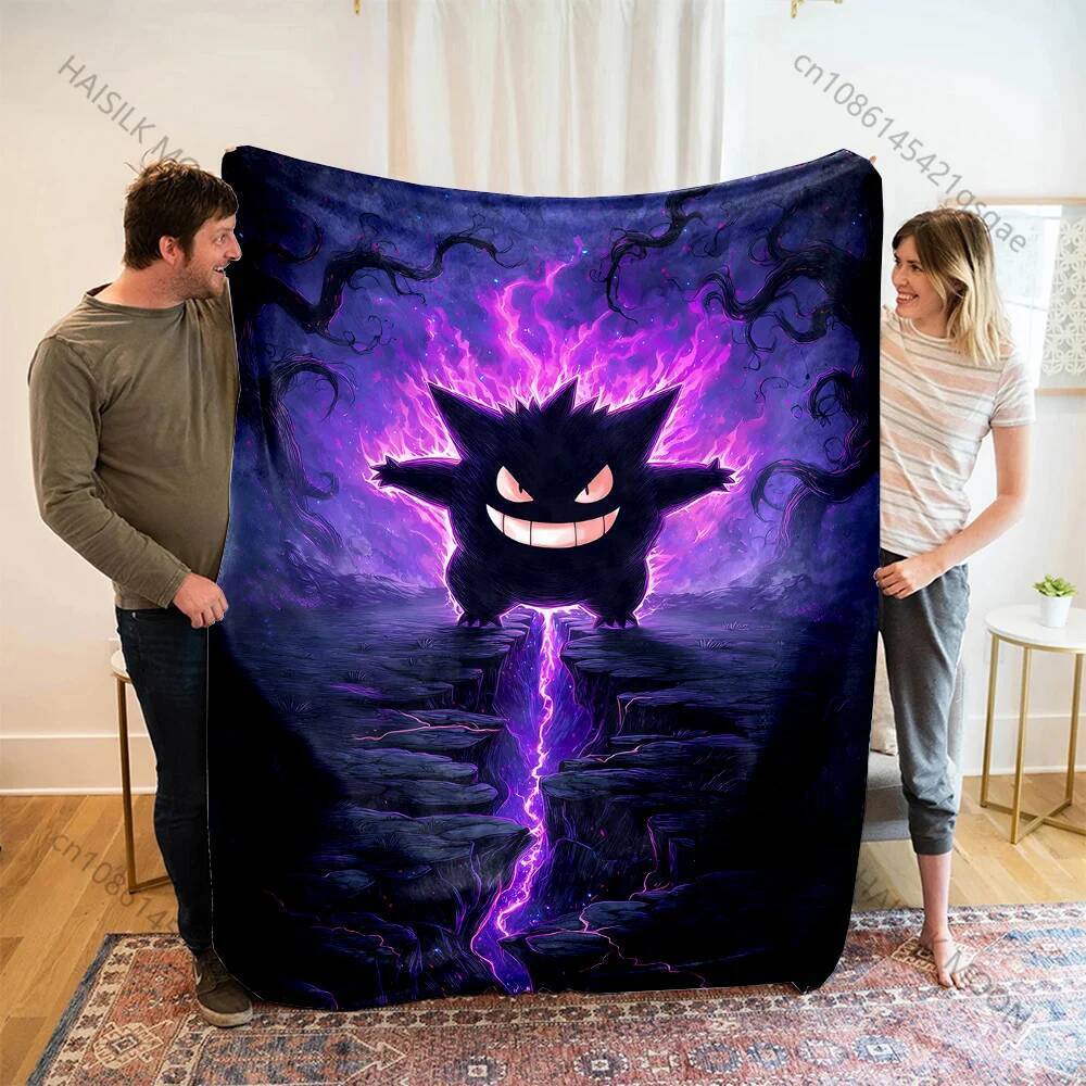 Pokemon Nhật Bản Gengar In Chăn Hoạt Hình Flannel Lông Tơ Mềm Chăn Cho Người Lớn Trẻ Em Sang Trọng S