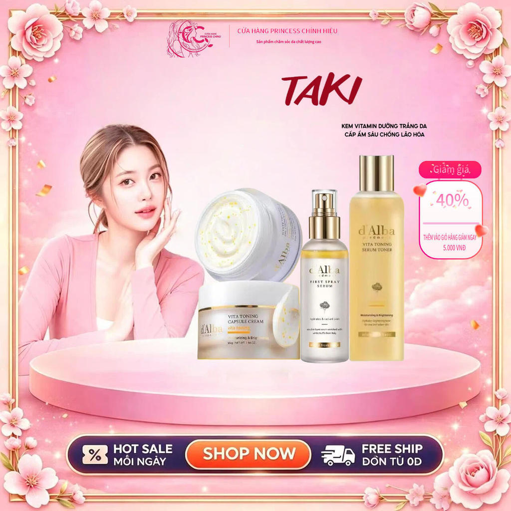 d'Alba Kem Dưỡng Vita Capsule Cream dưỡng trắng 55g Bản nâng cấp 100ml 180ml