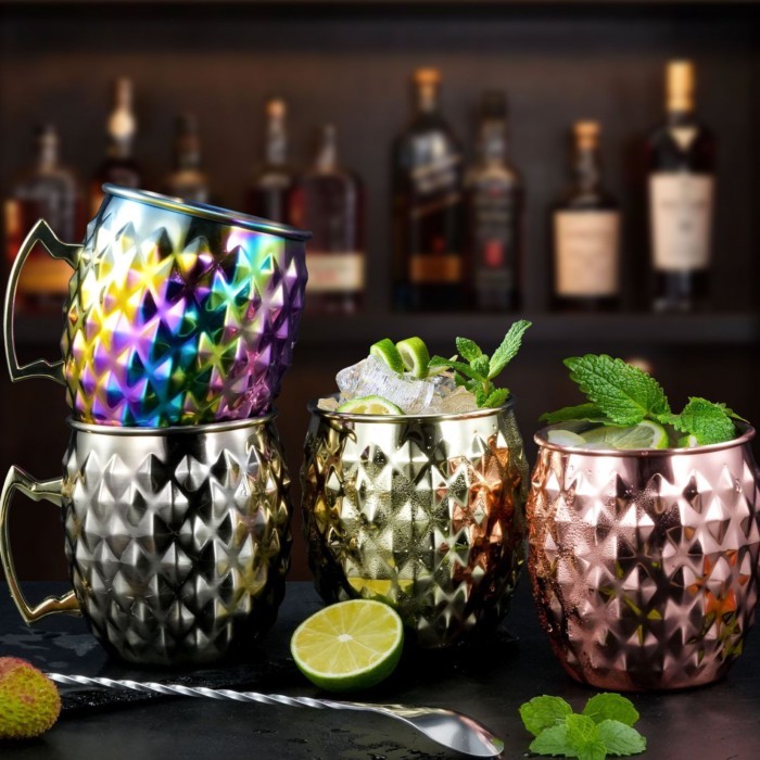Hàng sẵn có ~ Búa Điểm Đồng Cốc Moscow la Cốc Inox Cocktail Cà Phê Rượu Thủy Tinh Thanh Cốc Moscow l