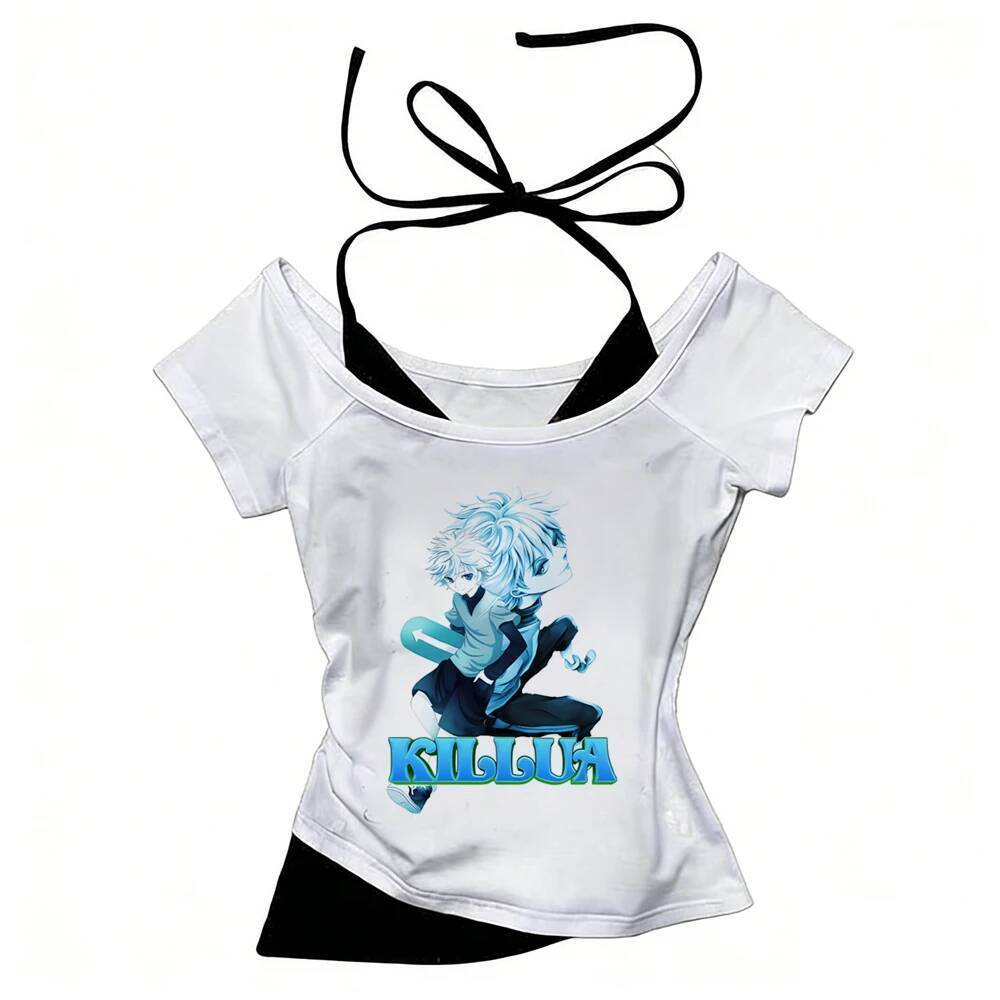 Hunter x Hunter crop top nữ gyaru gothic kawai goth áo sơ mi thời trang hàn quốc y2k giá rẻ gyaru nh