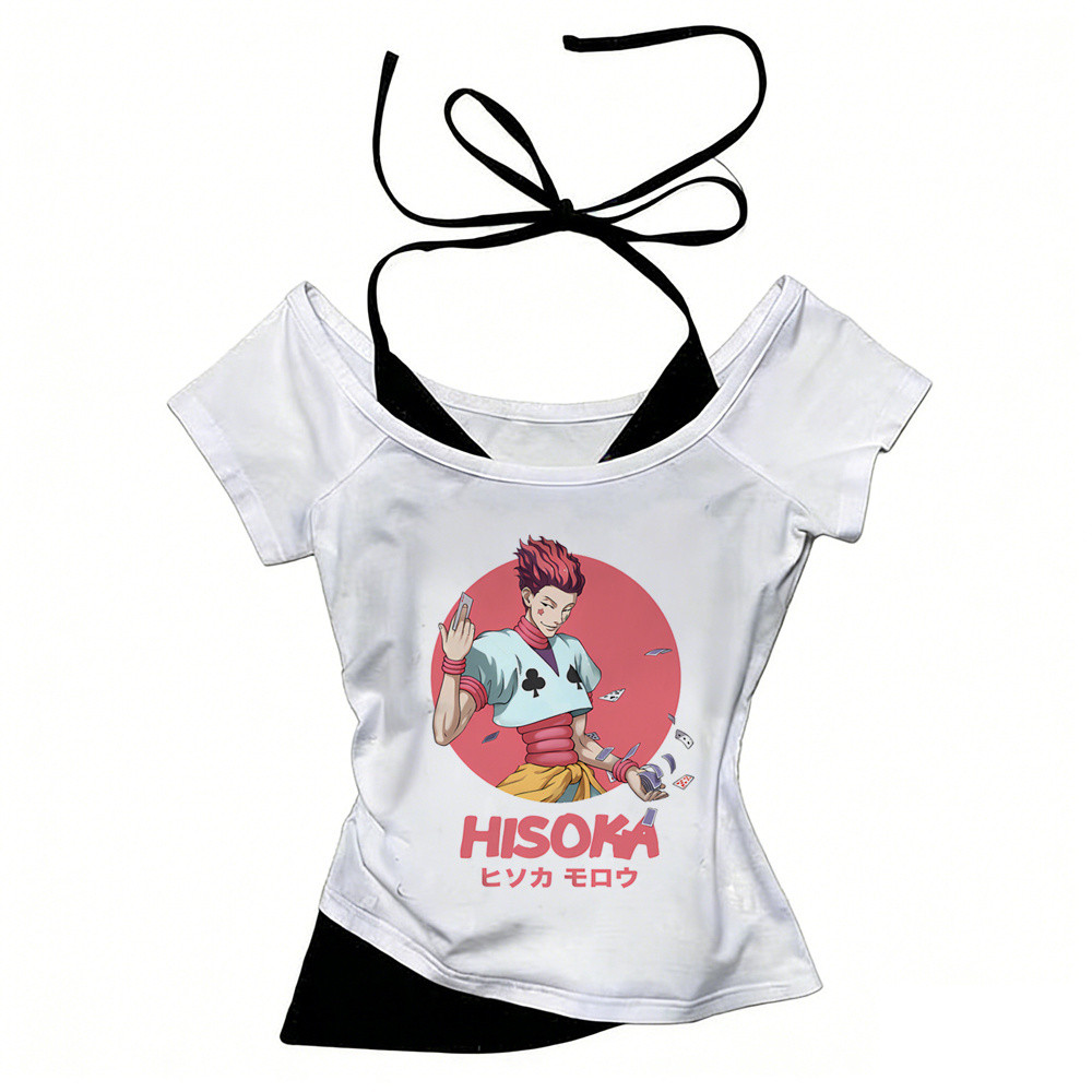 Killua Hunter x Hunter Hisoka crop top shoujo cảnh baddie manga Nhật Bản áo thun cutecore ngộ nghĩnh