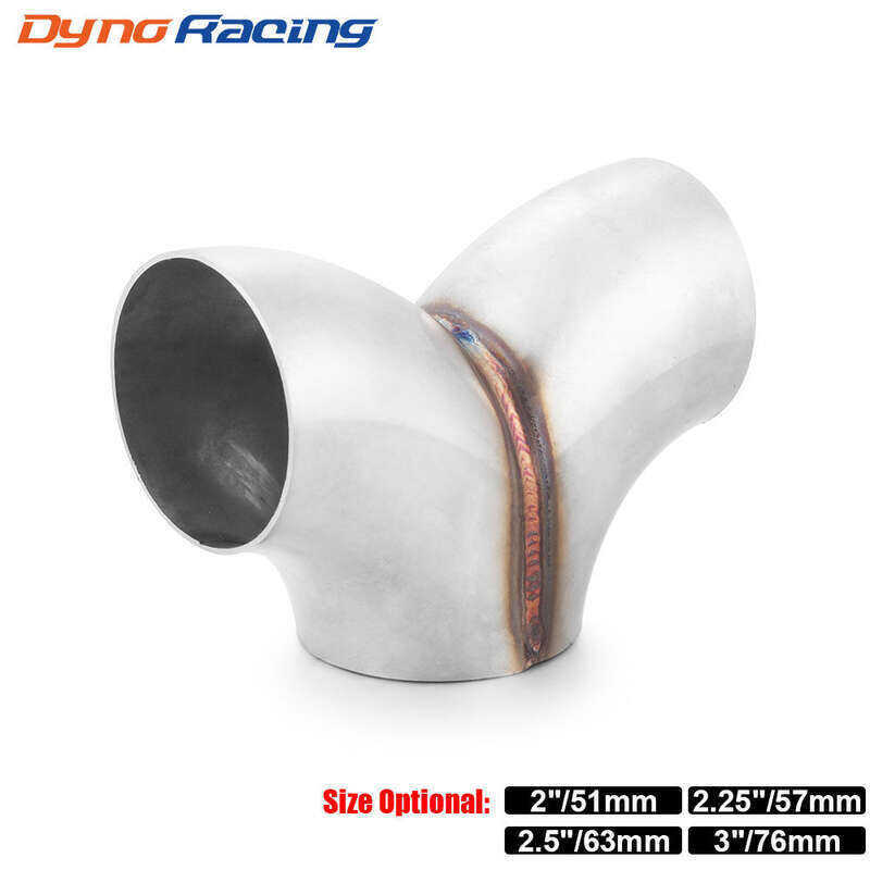 Ống xả bằng thép không gỉ Bộ giảm thanh hàn Y Loại 3 chiều Tee Ống kết nối 51 / 57 / 63 / 76 mm Auto
