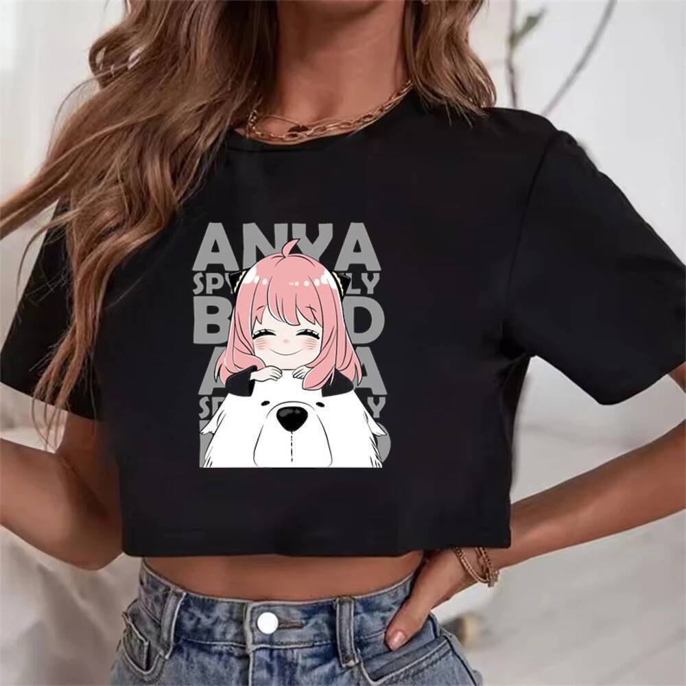 Spy x Family crop top girl goth party grunge anime jojifuku áo thun meme manga grunge dollette anime