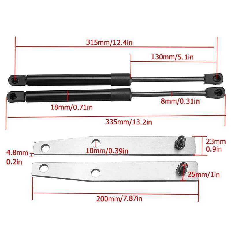 2X Bonnet Thanh Chống Lò Xo Khí Cho Fj75 Bj73 Hj75 Hzj75 Hzj79 Hdj79 Hzj78 Hdj78 Vdj79 Vdj78 70 Seri
