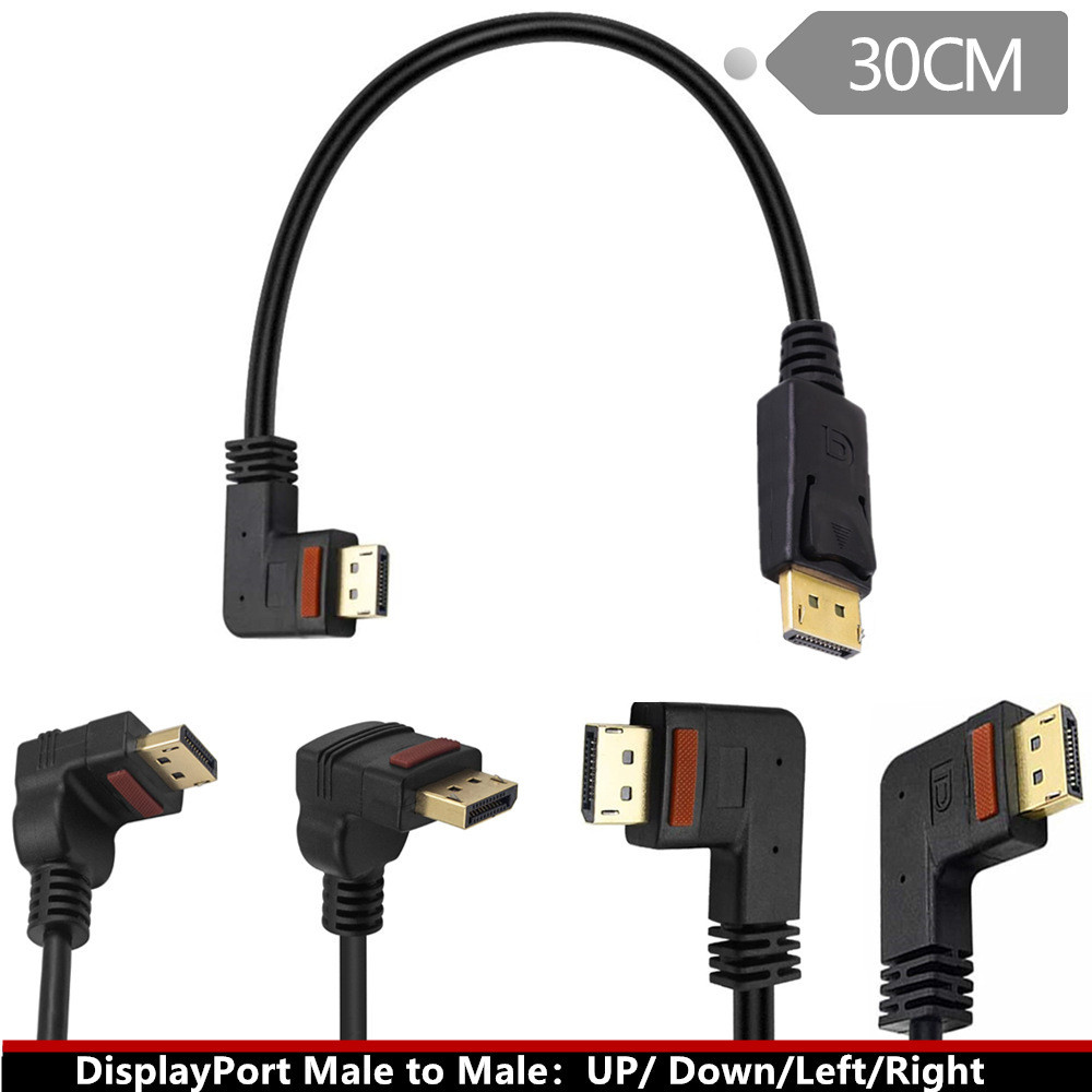 4K Mạ Vàng Có Khóa 90 Độ Khuỷu Tay DP Cáp HD Cáp DisplayPort DP Sang DP Adapter Cáp