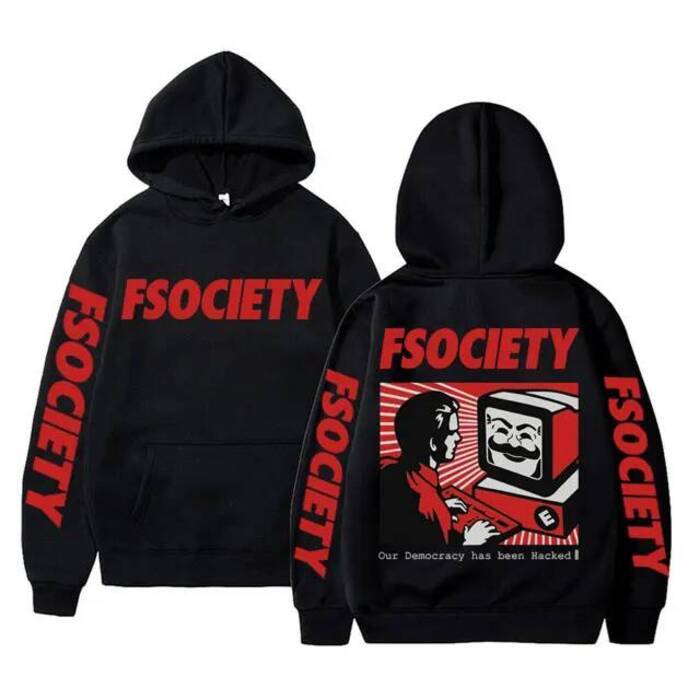 Áo khoác Mr Robot nam nữ vintage, chất liệu lông cừu cotton, phong cách hacker geek