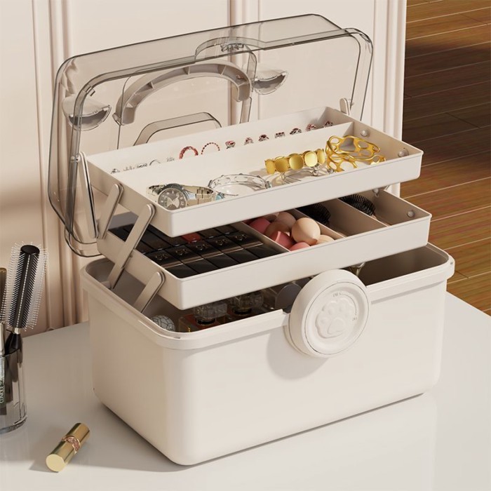 🌈 Cosmetics Storage Box, High-end Skin Care Products, Desktop Dust-proof Art Student Tool Box, Man