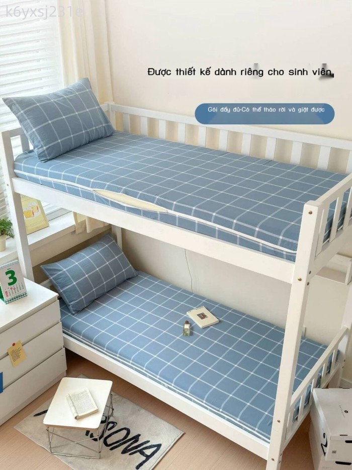 [Ảnh thật/Video] Ga cotton nguyên chất cho ký túc xá sinh viên, kích thước 90x190, tấm bảo vệ nệm,