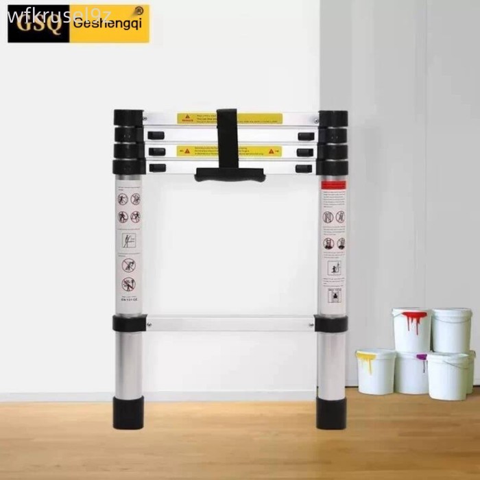 [Đa Năng] Thang nhôm hợp kim Geshengqi, gấp dày dặn, nâng đa năng C6594, thang đơn mặt kiểu tre. 9
