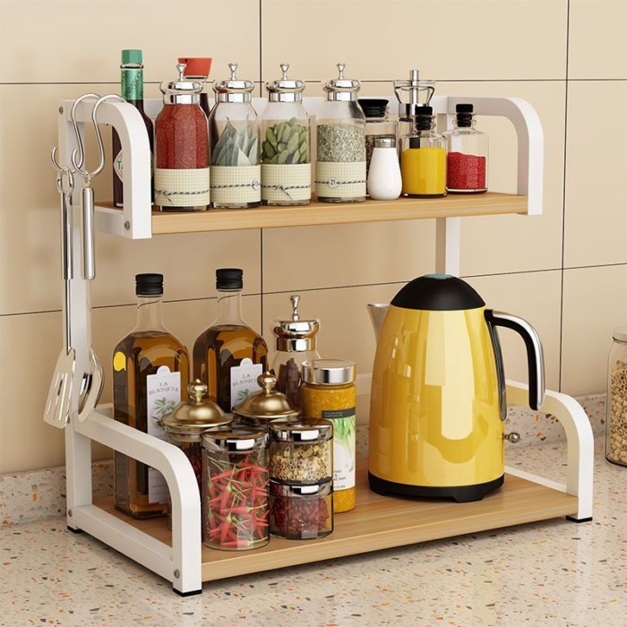 🌈 Kitchen Storage Rack Stainless Steel Storage Rack Kitchen Supplies Seasoning Bottle Storage Kitc