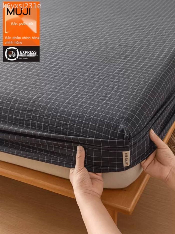 [ HOT Sale ] Ga trải giường MUJI 100% cotton nguyên chất, bao phủ toàn bộ nệm, bảo vệ nệm Simmons,