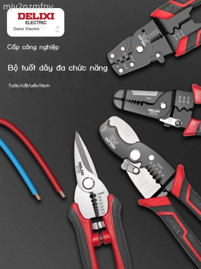 ( rẻ mà chất lượng) Kìm dây điện Delixi - Dụng cụ chuyên dụng cho thợ điện, và dây, kìm tuốt cáp, m