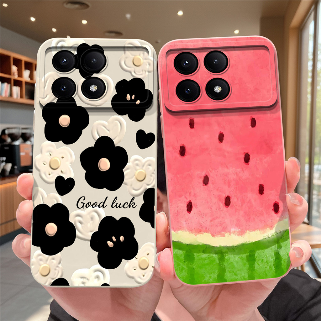 Dành Cho Xiaomi Redmi K70 K70Pro K70E K70Ultra Ốp lưng Dưa Hấu Phổ Biến Vỏ Hoa Silicon Mềm Bền Nhà Ở