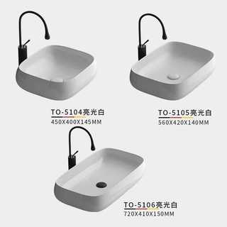 Chậu gốm sứ hình oval đặt trên bàn, nghệ thuật phòng tắm, ban công, chậu rửa mặt đơn giản cho gia đình.