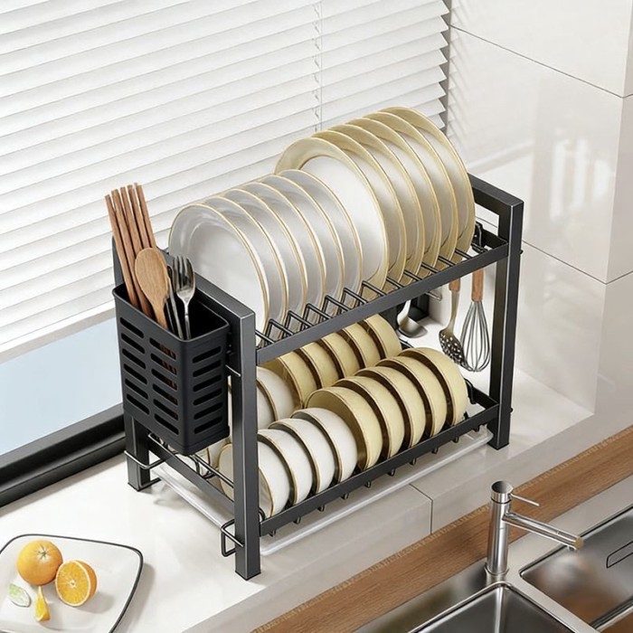 🌈 Cupboard Rack Open Multi-layer Kitchen Rack Storage Rack Durable Complete Set With Hook Storage