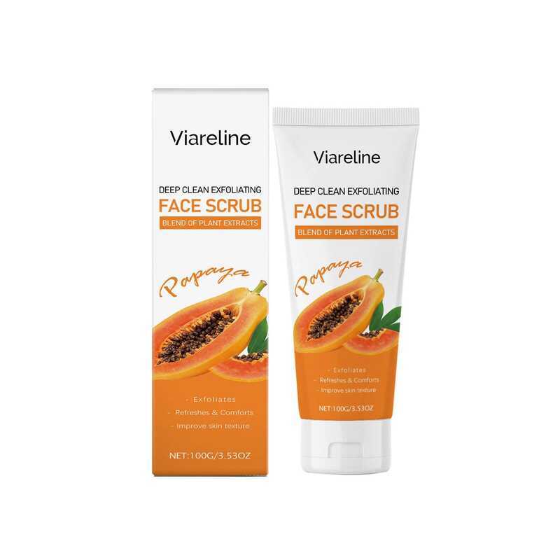 Viarelin Papaya Facial Scrub Làm Sạch Sâu Da, Làm Mềm Lớp Biểu Bì, Nuôi Dưỡng, Dưỡng Ẩm Và Cấp Nước 