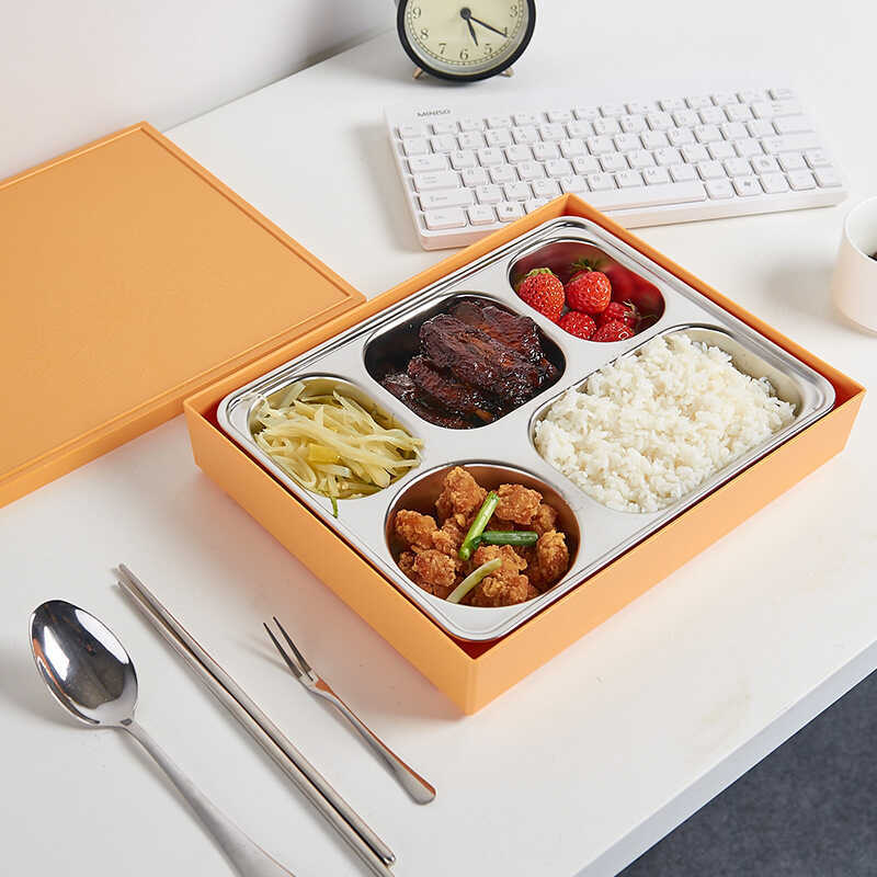 Hộp Bento Inox Phong Cách Nhật Bản Hộp Bento Ngăn Trẻ Em Căng Tin Nhân Viên Văn Phòng Hộp Bento Có N