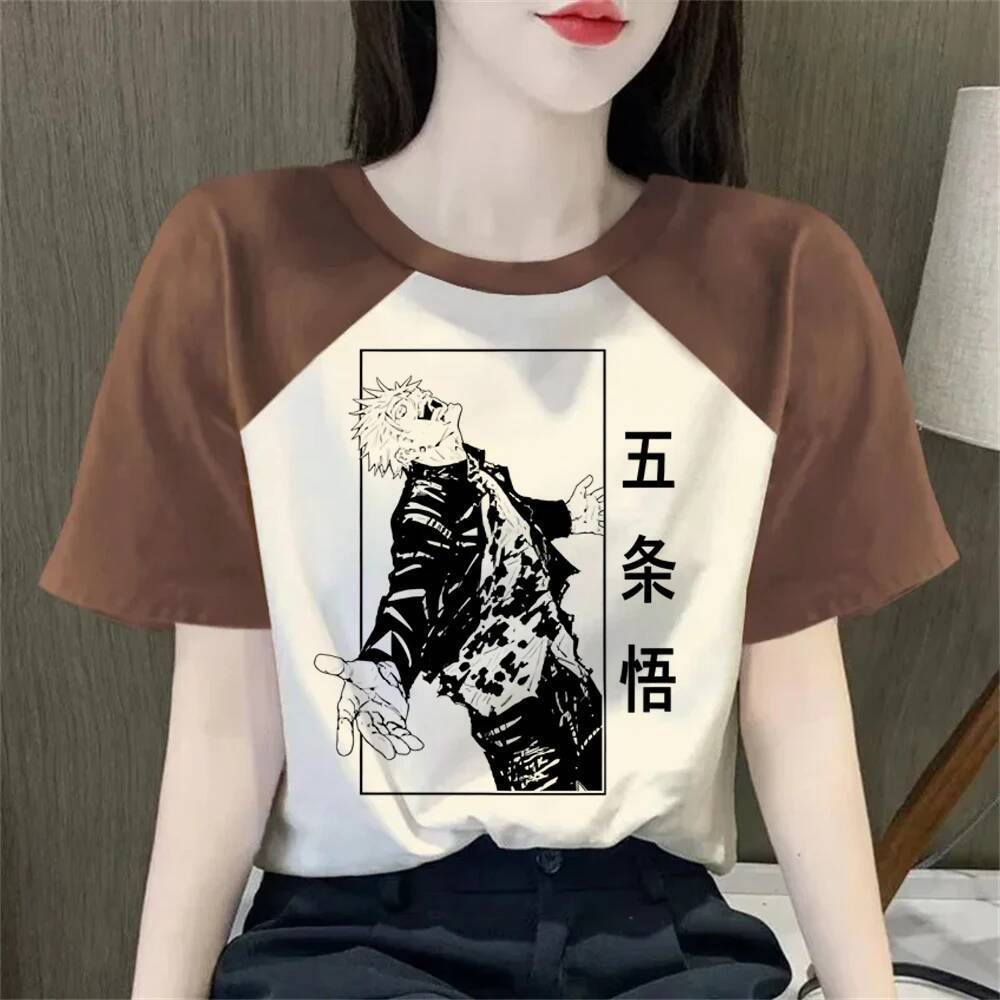 Jujutsu Kaisen áo thun shoujo mùa hè baddie goth anime y2k áo sơ mi gothic harajuku manga