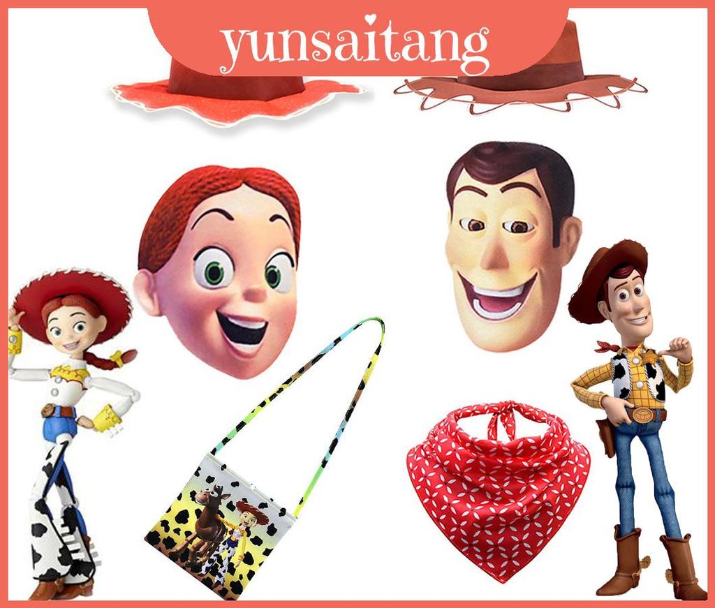 Bộ 4 Cosplay Trẻ Em Woody Tsui Bao Gồm Khăn quàng cổ và Túi đeo vai
