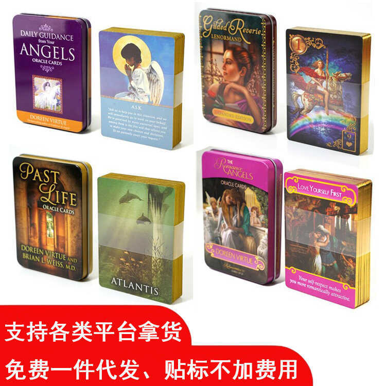 Hộp thiếc Tiếng Anh Tarot Cards Tarot Cards Tarot Cards Deck Tarot Cards Deck Tarot Cards Deck Gold 