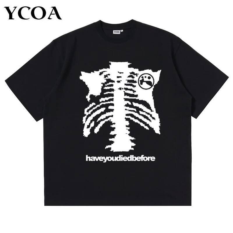 Áo Thun Nam Quá Khổ Cotton Style Goth Y2K, Perfect cho Dạo Phố