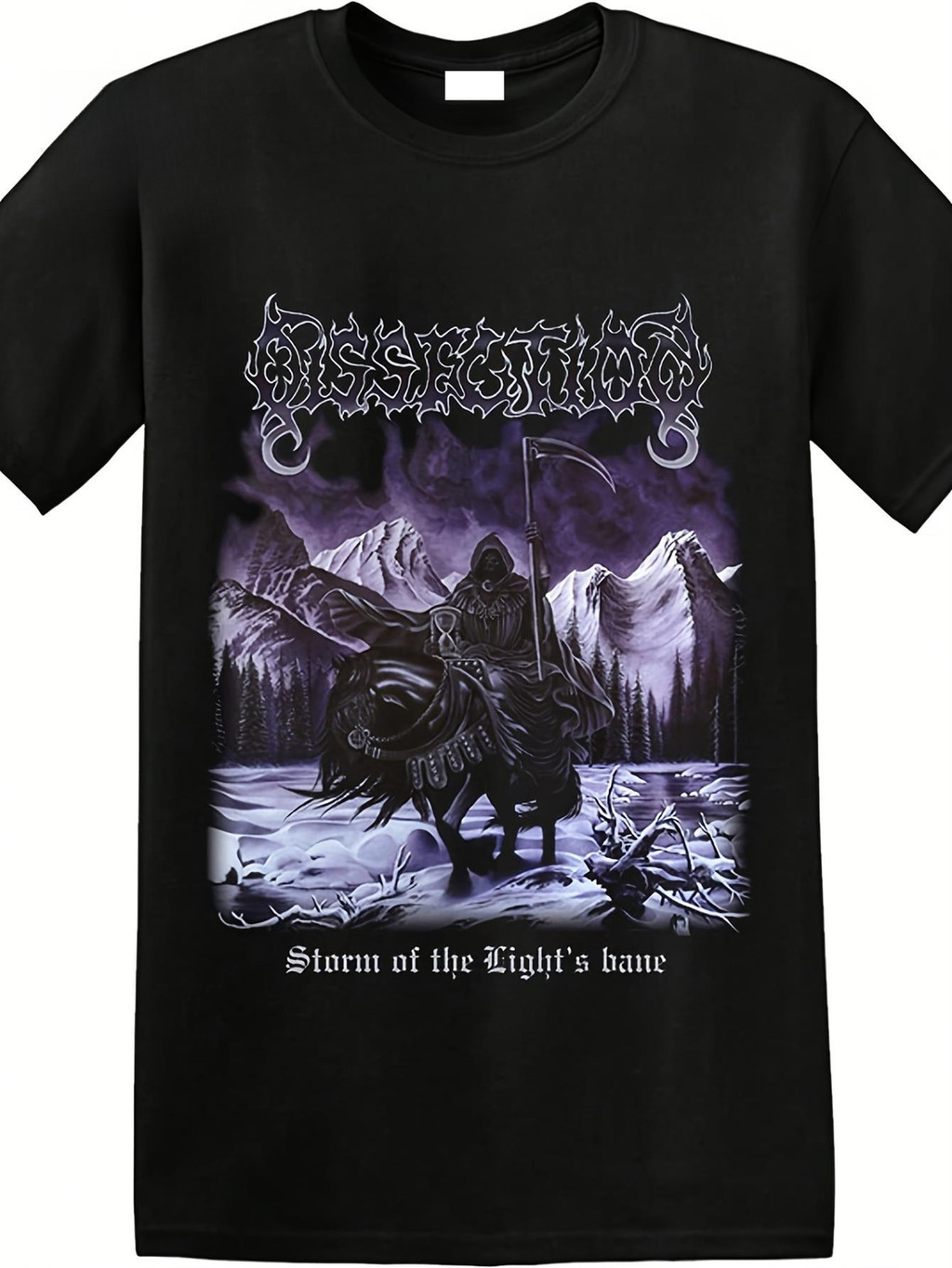 Áo Thun Nam Gothic DISSECTION Storm of The Lights Bane - Họa Tiết Nghệ Thuật Tối Tăm, Chất Liệu Dày 